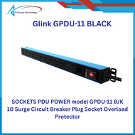 Glink GPDU-11 BLACK รางปลั๊กไฟ 10ช่อง Surge Circuit Breaker 2m Black