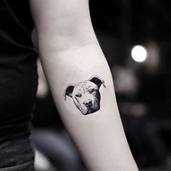 OhMyTat 比特犬狗 Pitbull 刺青圖案紋身貼紙 (2 張)