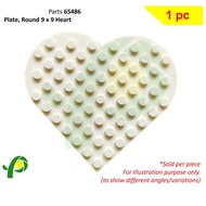 Plastic Part No. 65486 Plate Round 9x9 Heart