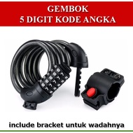 5-Digit Number Code Bicycle Lock Anti-Theft Combination Lock Folding Bike Padlock Number Lock
