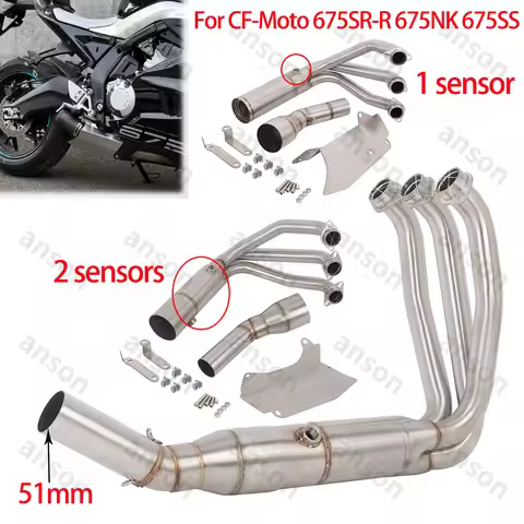 Escape Exhaust Header Link Pipe Slip On For CF-Moto 675SR-R 675NK 675SS 2024 2025 Exhaust Front Pipe