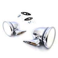 กระจกมองข้าง 1 คู่ สีเงิน ซ้าย-ขวา ทรงจรวด  ดัทสัน นิสสัน ซูบารุ เลโอเน่  ปี 2512 - 2528  DATSUN NIS