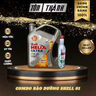 [ Combo bảo dưỡng ] 2 Bình nhớt động cơ Shell Ultra 5w40 API SP/ACEA  A3/B4 + Súc động cơ Castrol