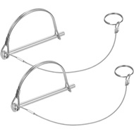 Molain 2 Pack Trailer Hitch Pin dengan Tali Anti-Hilang, 1/4" x 3.2" Locking Hitch Pin Trailer Coupl