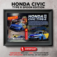 Gambar Frame Diecast Hotwheels Honda Civic Type R Spoon Berserta Poster