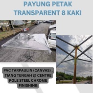 SET PAYUNG PETAK PVC TRANSPARENT/JERNIH/LUTSINAR SAIZ 8 KAKI / PAYUNG NIAGA