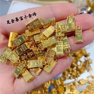 916 gold Get Rich Small Gold Bar Value Preservation Pendant /emas loket 916 Small Brick