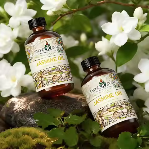 EVOKE OCCU Jasmine Essential Oil 4 Fl Oz for Home Spa Air Freshener Car Office Chamomile Lime Tanger