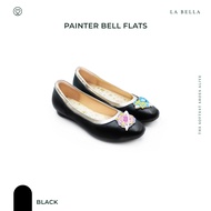 LA BELLA  รองเท้าคัชชูหนังแกะ รุ่น PAINTER BELL FLATS - BLACK