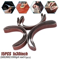 【WOES】15Pc 1x30" Sanding Sander Belts 600 800 1000 High Grit Polishing Silicon Carbide
