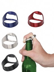 1入/2入組隨機顏色不銹鋼環形開瓶器,適用於啤酒,葡萄酒,蘇打水,果汁瓶開啟
