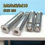 [FGH-GY] 201 Stainless Steel Sleeve Anchor Wall Plug | Expansion Anchor Bolt  M6/M8/M10