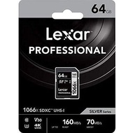 LEXAR Professional 64/128/256GB 1066x V30 C10 SDXC UHS-I 記憶卡 SILVER系列 (LSD1066)