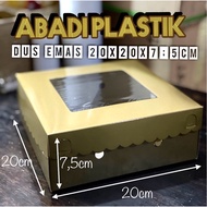 GOLD CAKE BOX SIZE 20x20x7.5CM - MIN PURCHASE 5PCS
