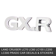 1pcs ABS Chrome GXR Logo Car Emblem Auto Decorative Badge Sticker Decal for toyota land cruiser lc30