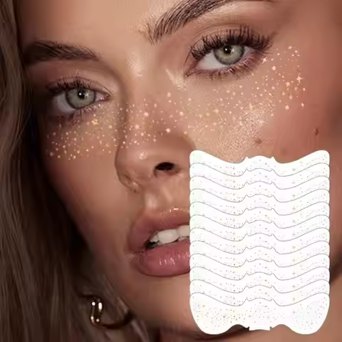 12Pcs Glitter Freckles Stickers Tattoo On Face Festival Accessories Glitter Bright Fake Freckles Tem