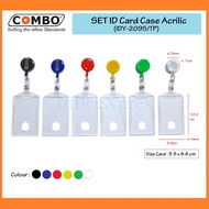 GANTUNGAN ID Card Holder Set Acrylic ID Card Holder + Solid Yoyo ID Card Holder/ Card Case 2095