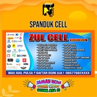 Spanduk Banner Konter Pulsa Seluler ukuran 2x1/spanduk konter pulsa /banner konter cellular bisa COD