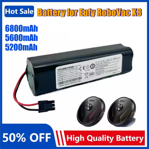 14.4V 6800/5600mAh Battery for Eufy RoboVac X8 for RoboVac X 8 Hybrid X8 White X 8 Hybrid WhiteT226X