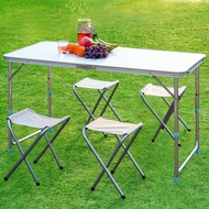 Foldable Table With 4 chairs Aluminum Portable Folding Table Maintenance Table Portable Carrying