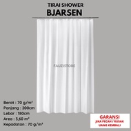 White Bathroom Shower Curtain 180x200 cm