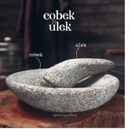HOT ITEM COBEK BATU + ULEG BATU 18/20/22/24/26/28cm INDONESIA Lesung gesek /Cobek batu dan Ulekan Mu