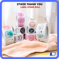 1 Roll Contents -+500pcs Thank You Sticker/HANDMADE Sticker Envelope Thank You Sticker Self Adhesive Seal Label Roll Sticker Thank You Sticker Round Paste Seal Roll Sticker Envelope Label Thank You Writing For Envelope Decoration/Diy Christmas Gift