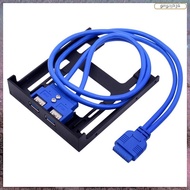 [L E U R] 2 Ports USB 3.0 Front Panel Floppy Disk Bay 20 Pin USB3.0 Hub Expansion Cable Adapter Plas