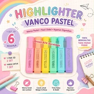 (GET 6 PCS) HIGHLIGHTER SET VANCO HL-515 PASTEL Pastel Color Marker HIGHLIGHTER Set Vanco HL-515 HL-