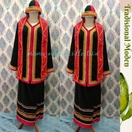 Baju Bidayuh Tradisional Moden Dayak Borneo Sarawak Set 4 in 1