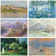 Poster seni Claude Monet: Taman, bot, dan landskap tasik gaya retro. Lukisan canvas untuk hiasan din