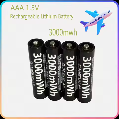 1.5V AAA Battery Rechargeable Li-Ion Battery 3000mWh 2000+ Cycles for Mouse Flashlight Fan Game Mach