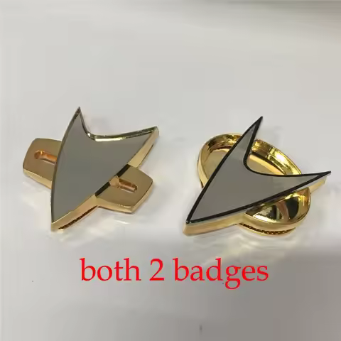 Cosplay TNG Next Genenation Badge Voyager Communicator Badge Pin Brooch Prop a Full Set of 2 Badges