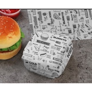 Food grade burger wrapping paper, heat resistant, Burrito motif paper