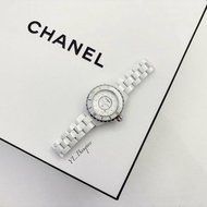 CHANEL 白陶瓷12點鑽33錶逕J12 H5703