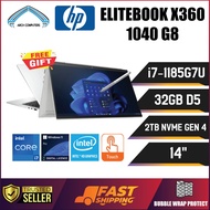 [ READY STOCK ] HP ELITEBOOK X360 1040 G8 | i7-11TH GEN | 32GB DDR5 | 2TB NVME GEN 4 | 14"SCREEN
