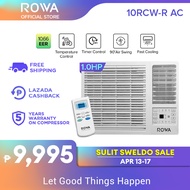 ROWA 1.0 HP Aircon Window Type with Remote Control - RAC-10RCW-R (LED Display, Auto-Swing, Fast Cooling, Auto Protection, Easy Clean Filter, Auto Restart, Energy Savings)