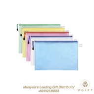 [12pc] A3/A4 /A5/ A6 Size File Bag Zipper Zip File (Single Pocket) Folder Document Bag Office School