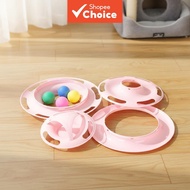 Cat Turntable Toy with 4 Balls, Fun Entertainment for Cats, Cat Toy Stick, Pet Accessories  Mainan K