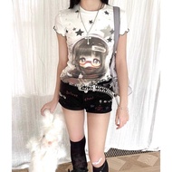 Y2k Top Asian Culture Wear Sweet Cool Top y2k Clothes Narrow Waist Top Short Top Asian Culture y2k L