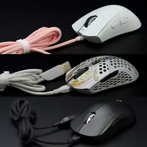 Flexible Gaming Paracord Type C Micro USB Mouse Cable For GPW G Pro X Superlight R600 SORA Finalmous