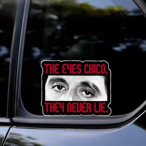 14x11cm, The Eyes Chico, They Never Lie Funny Waterproof Vinyl Car Decal, Exterior Decorative Access