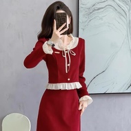 korean outfit red dress polo dress for woman Casual formal dress elegant midi dress for church
