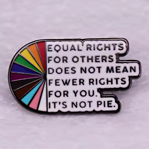 Equal rights for others does not mean fewer rights for you it's not pie Enamel Pin rainbow Metal Bad