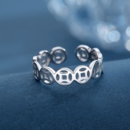 9.25 Retro Distressed Copper Coin Ring Unique Female Coin Fortune Ring