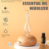 Essential Oil Nebulizer Aromatherapy Aroma Diffuser with Glass Natural Wood Scent Diffuser