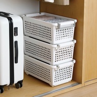 日本霜山 移動式可層疊萬用收納/洗衣籃-3入 (收納架/廚房皆可用)