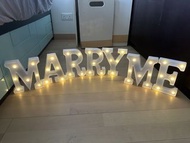marry me字母燈 + marry me 玫瑰金色金屬氣球