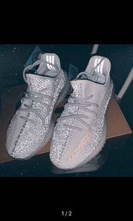 addias yeezy boost 350 v2 cloud white reflective 冰藍 滿天星