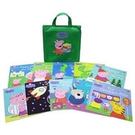 Peppa Pig Bag Collection 佩佩豬旅行袋套裝書(10本平裝故事書+1綠色提袋) 附音檔